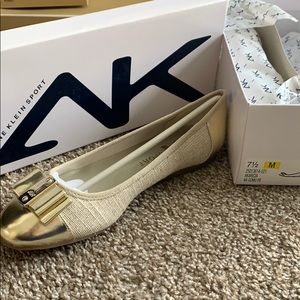 Anne Klein Sport Flat in Gold